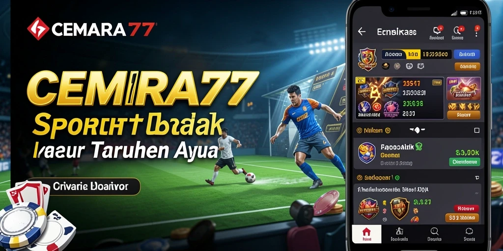 Tampilan antarmuka menarik aplikasi Sportsbook CEMARA77.