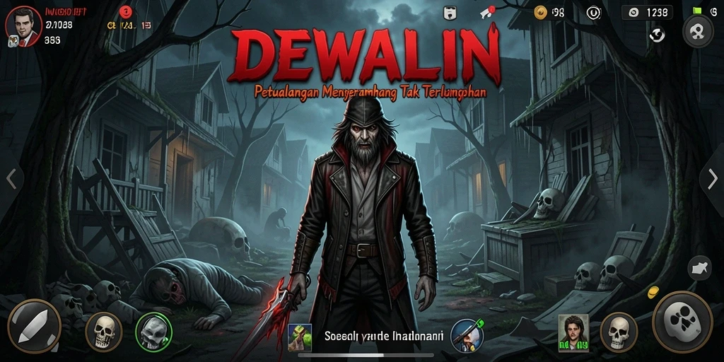 Tampilan gameplay menegangkan dari DEWALIN dengan suasana Horror yang mencekam.