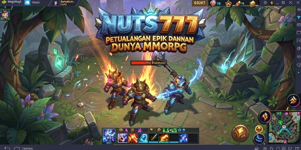 Screenshot gameplay NUTS777 menampilkan aksi pertarungan yang seru.