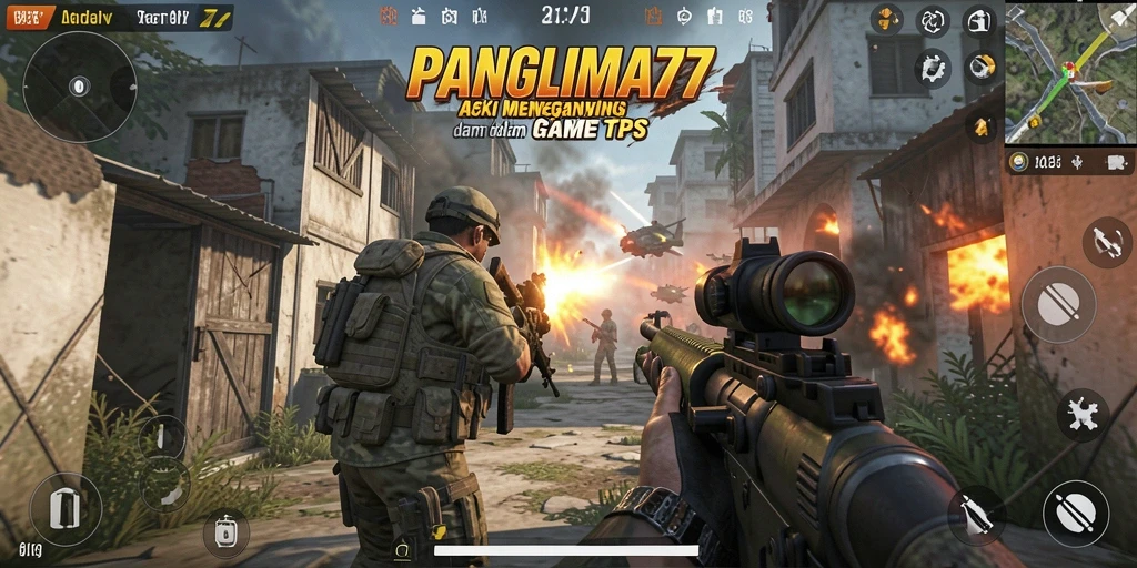 Screenshot PANGLIMA77 menampilkan pertempuran TPS yang seru dan mendebarkan.
