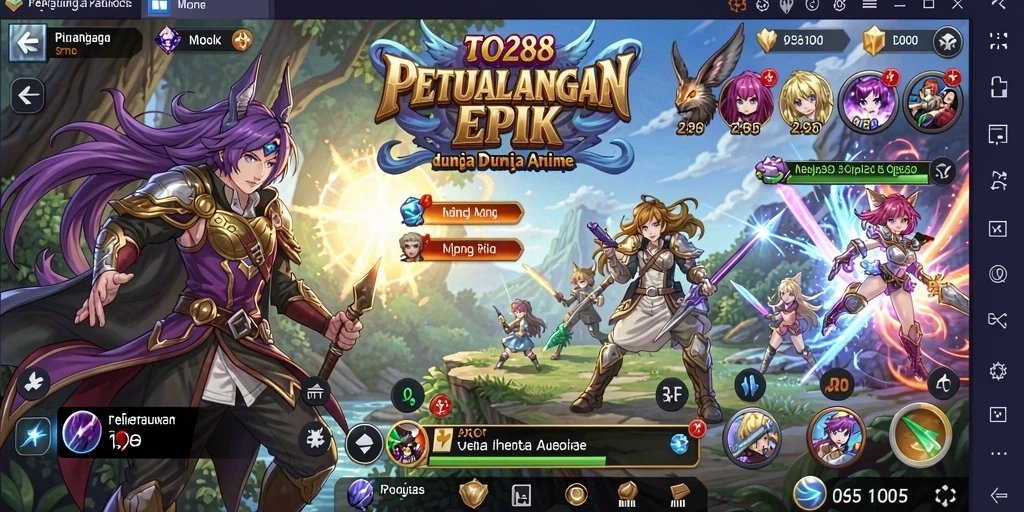 Tampilan gameplay TO288 dengan karakter Anime yang menarik.