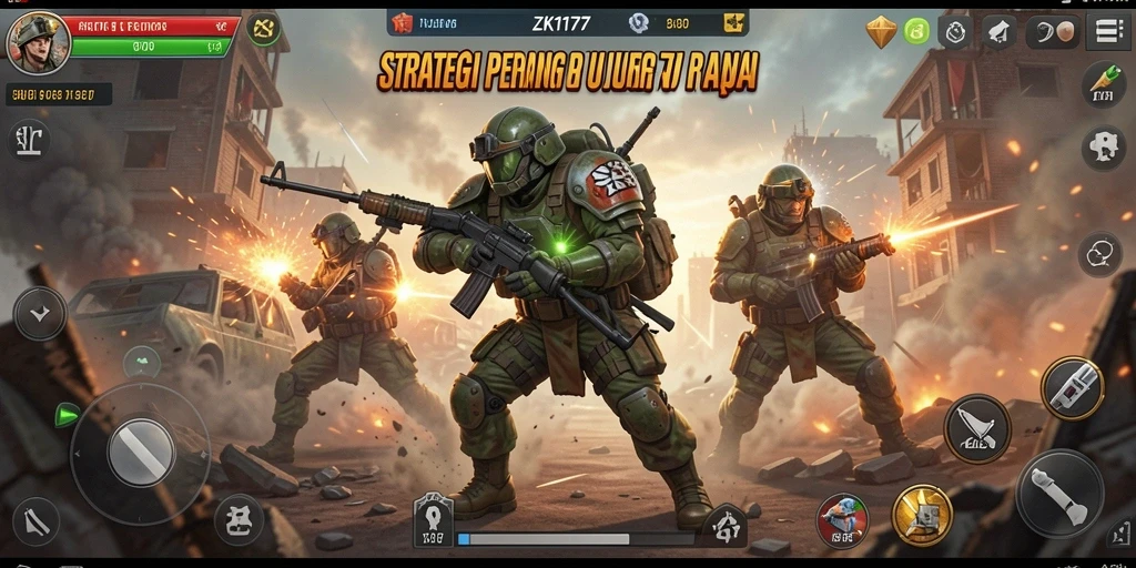 Screenshot gameplay menarik dari ZK1177 yang menunjukkan pertarungan strategi.