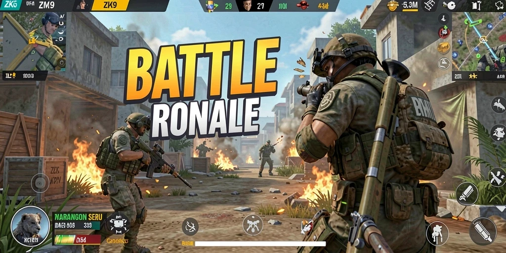 Tampak seru dalam gameplay ZK9 Battle Royale.